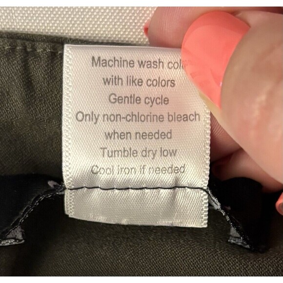 CHADWICKS Olive Green Pull On Pants Women 12 Petite Straight Leg Ankle Stretch - Picture 6 of 10